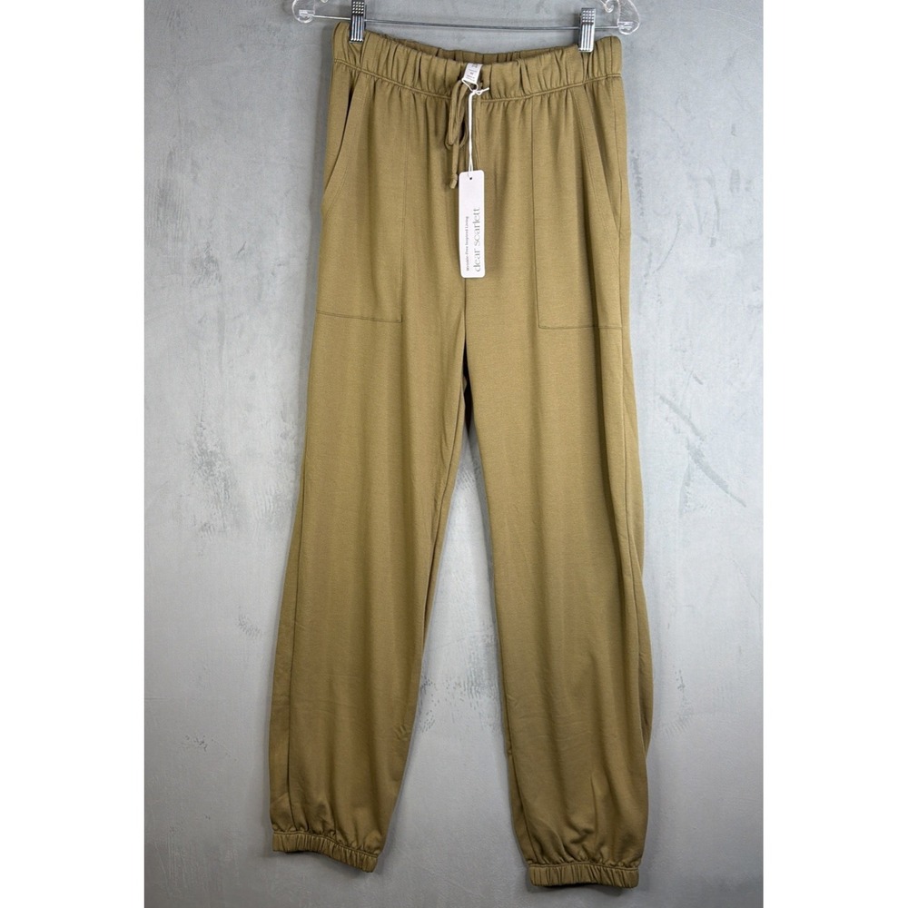 Dear Scarlett Jogger Pants Women's Medium Green Elastic Waist Athleisure NWT